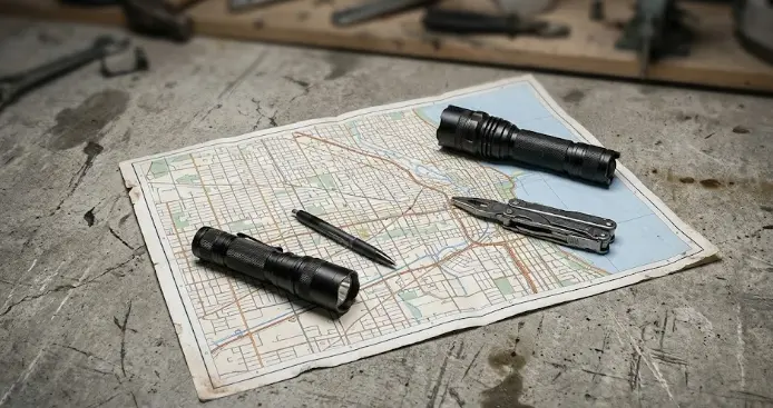 Tactical Planning Map and Gear